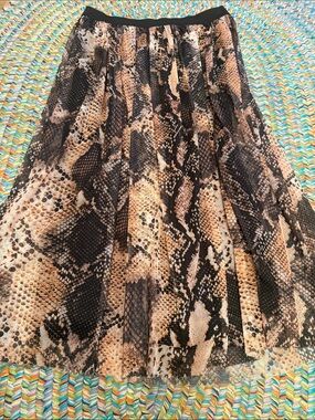 Zara Snake Print lace Skirt - Brown & Black, super cute L (fits M)